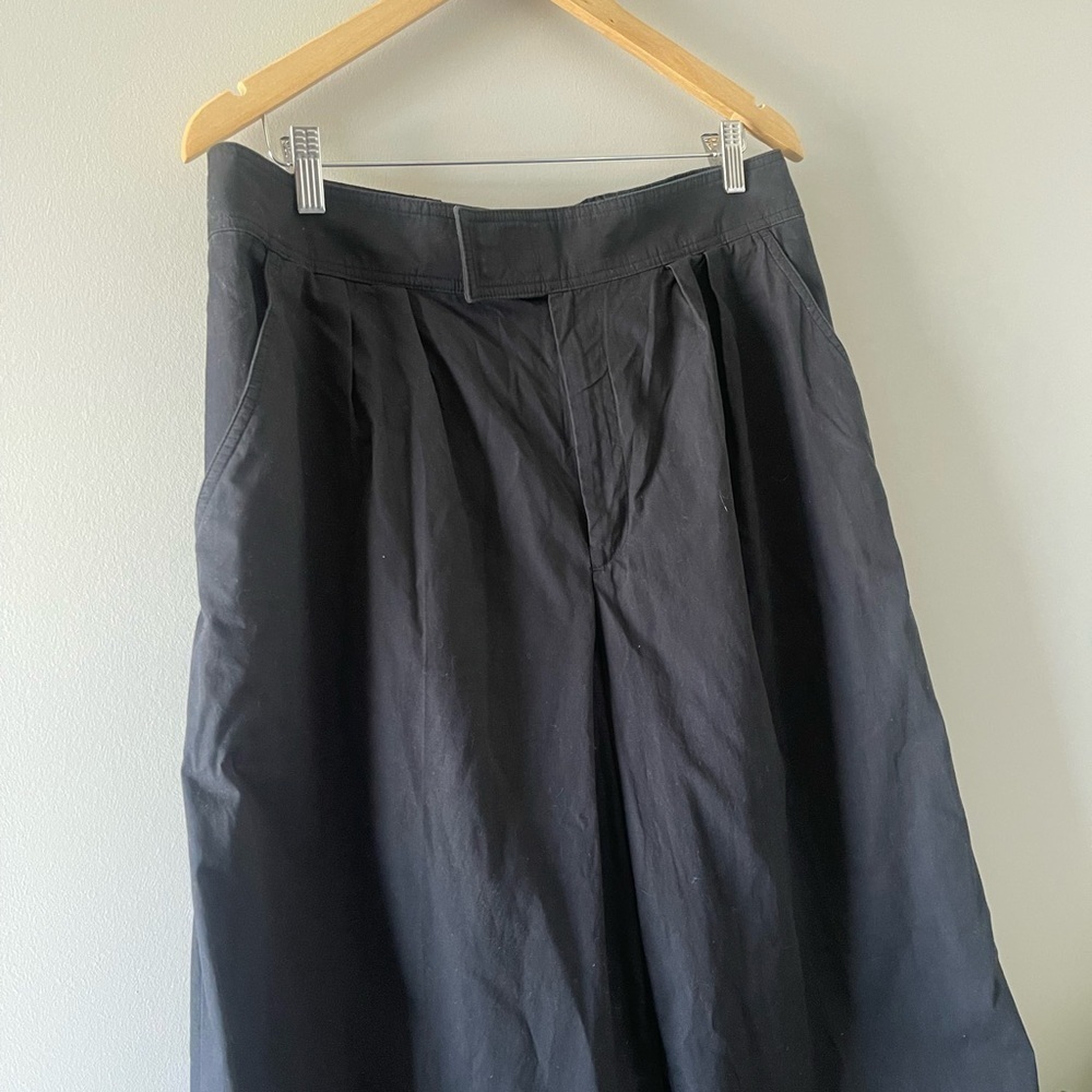 by Anthropologie | Black Cotton Wide-Leg Trouser Office Capsule Wardrobe 16 Tall - Picture 3 of 8